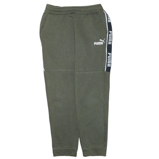 Puma Men’s Green Jogger Sweatpants M Fleece Tapered Fit