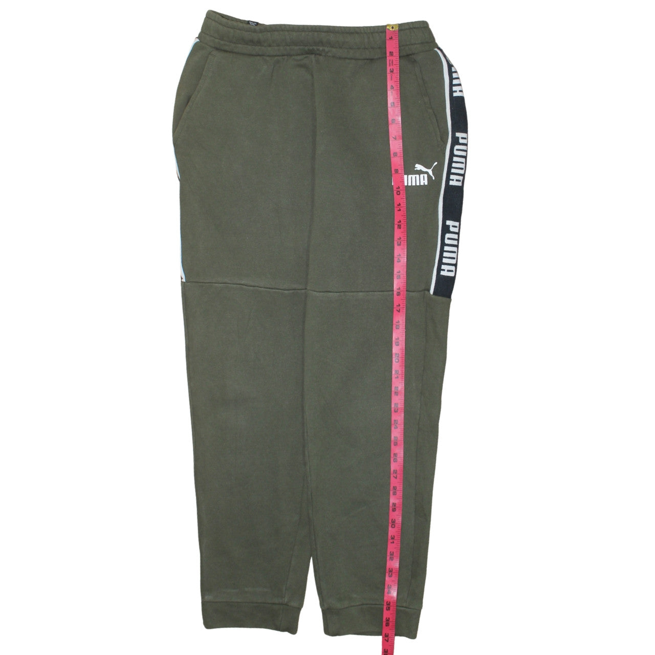 Puma Men’s Green Jogger Sweatpants M Fleece Tapered Fit