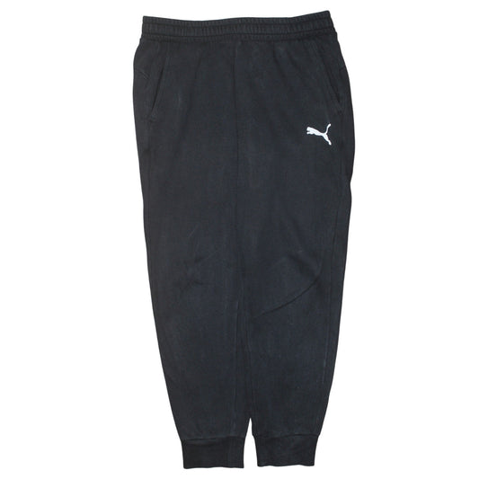 Puma Men’s Black Fleece Joggers L Regular Fit Elastic Waist