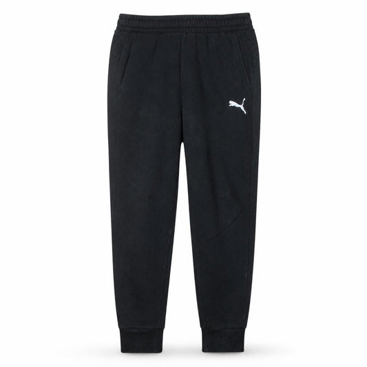 Front view of Puma Men’s Black Fleece Joggers L Regular Fit Elastic Waist