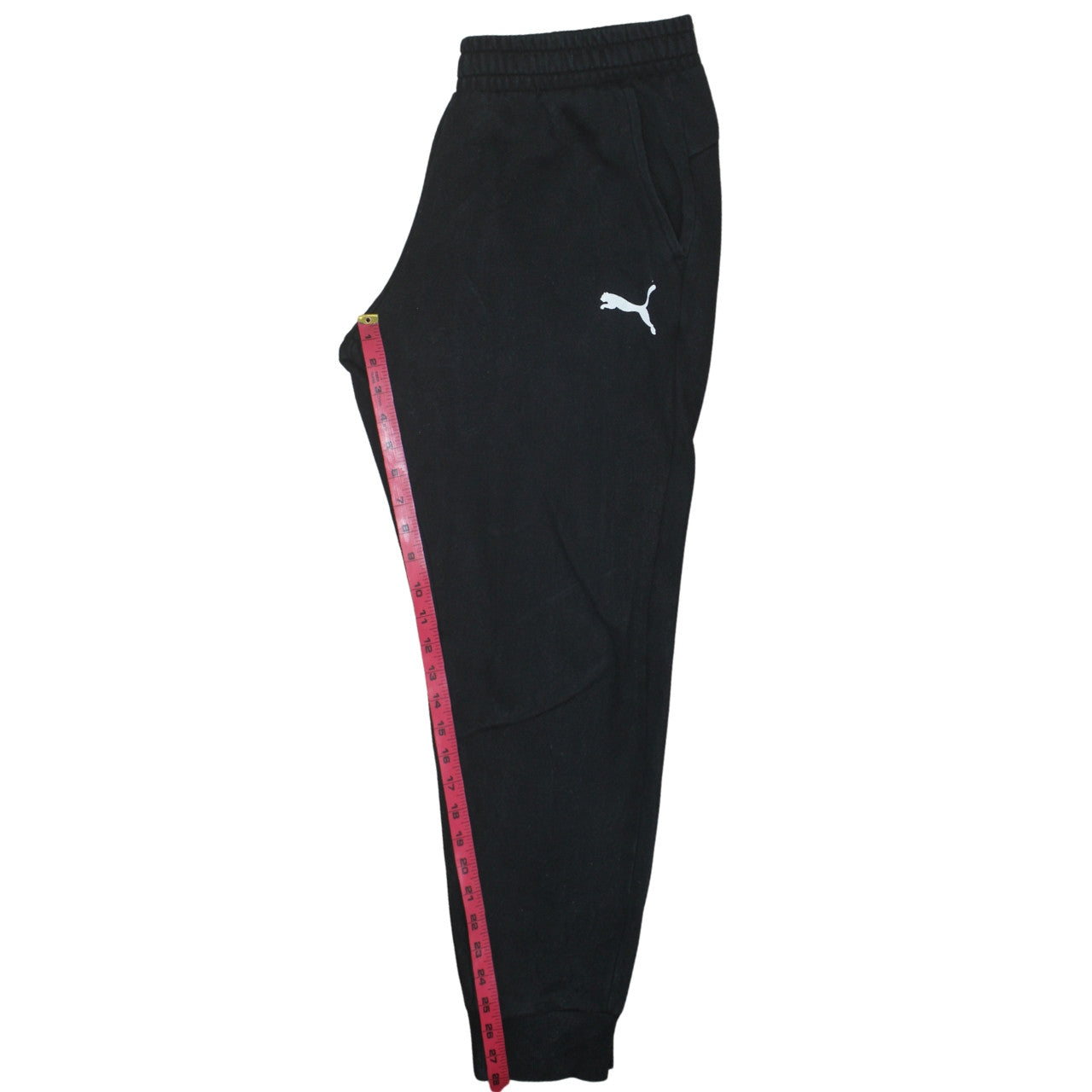 Puma Men’s Black Fleece Joggers L Regular Fit Elastic Waist