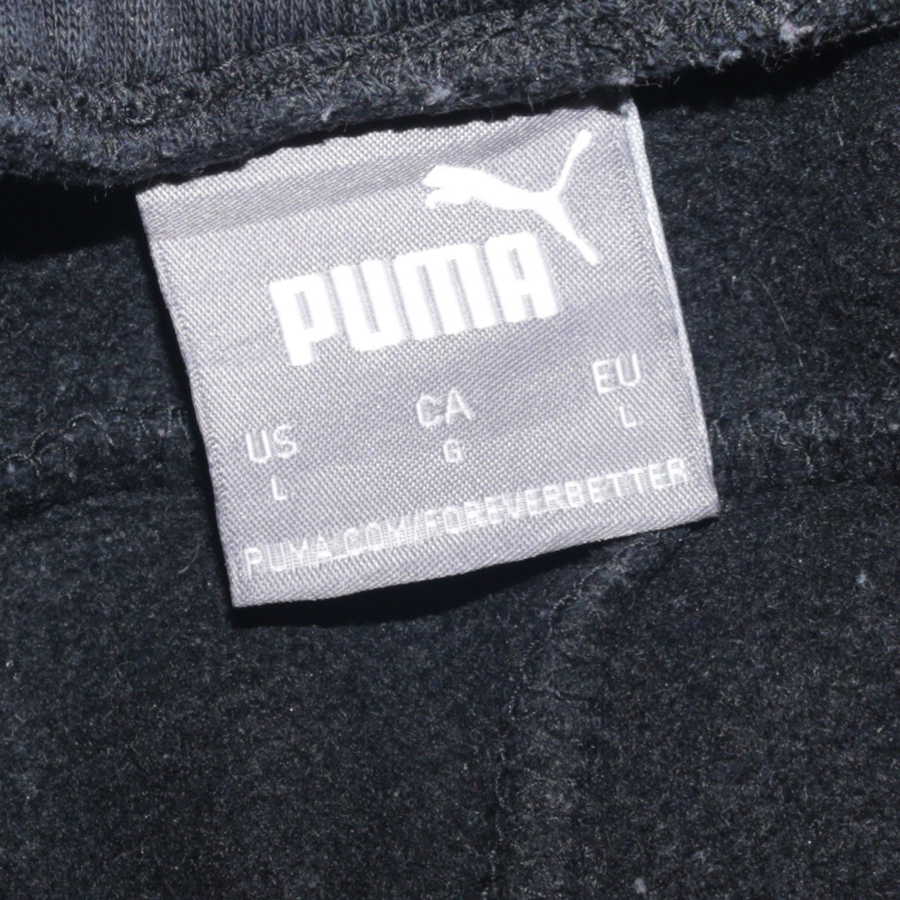 Puma Men’s Black Fleece Joggers L Regular Fit Elastic Waist
