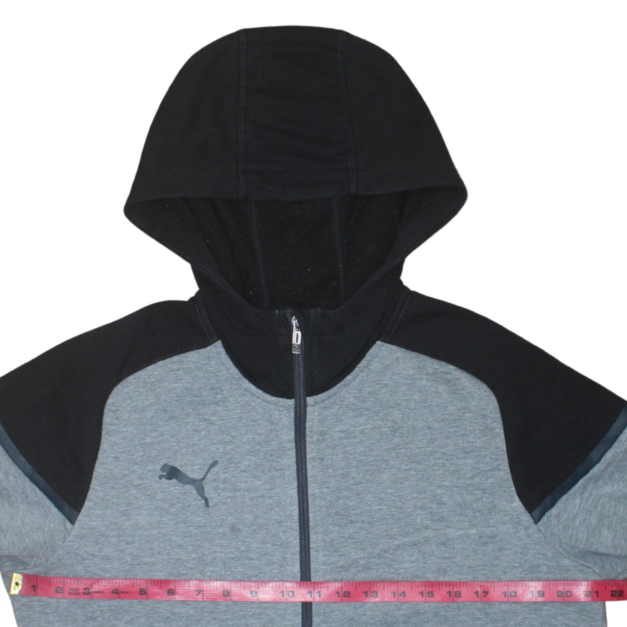 Puma Men’s Grey Full Zip Hoodie Size L Sports Fleece Jacket
