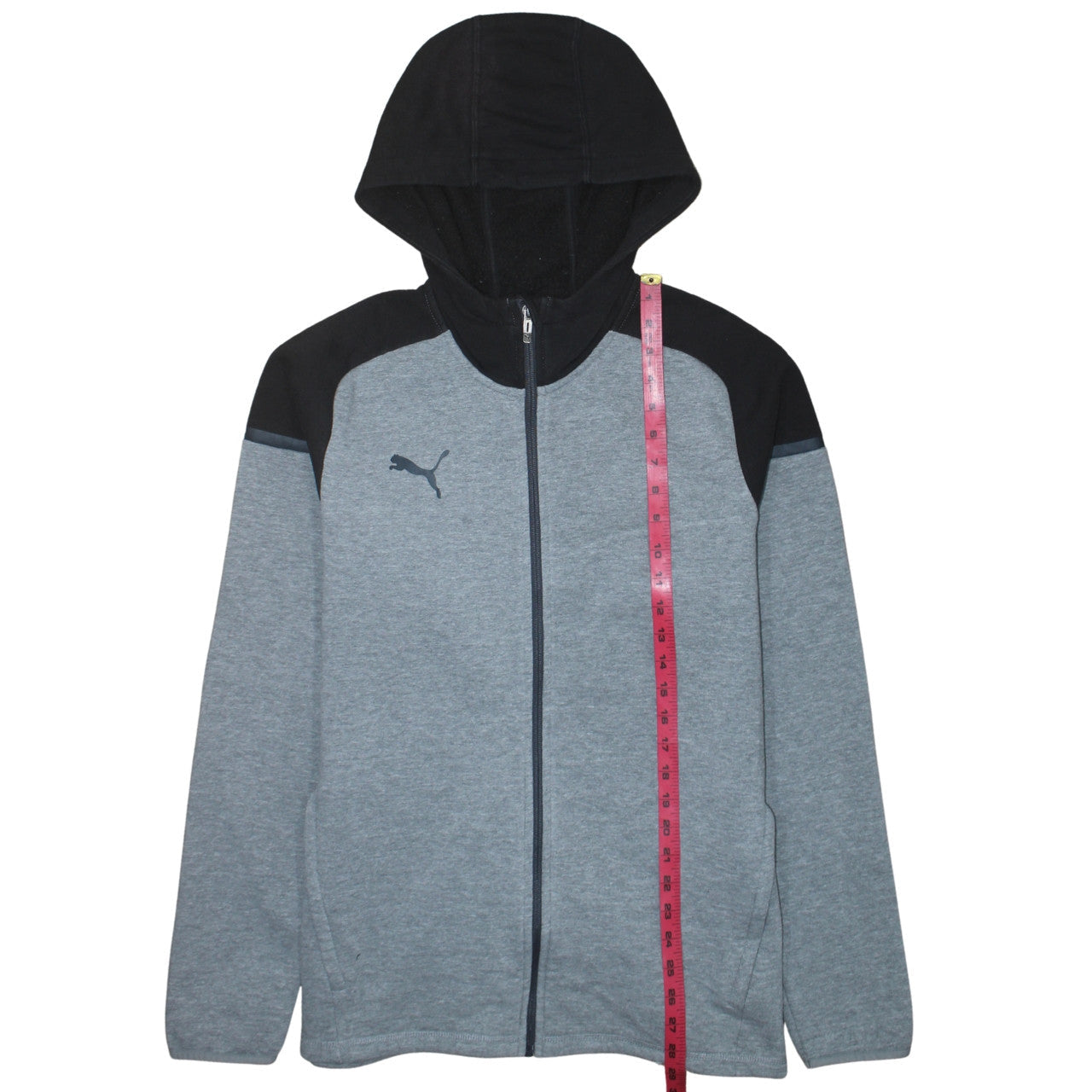 Puma Men’s Grey Full Zip Hoodie Size L Sports Fleece Jacket