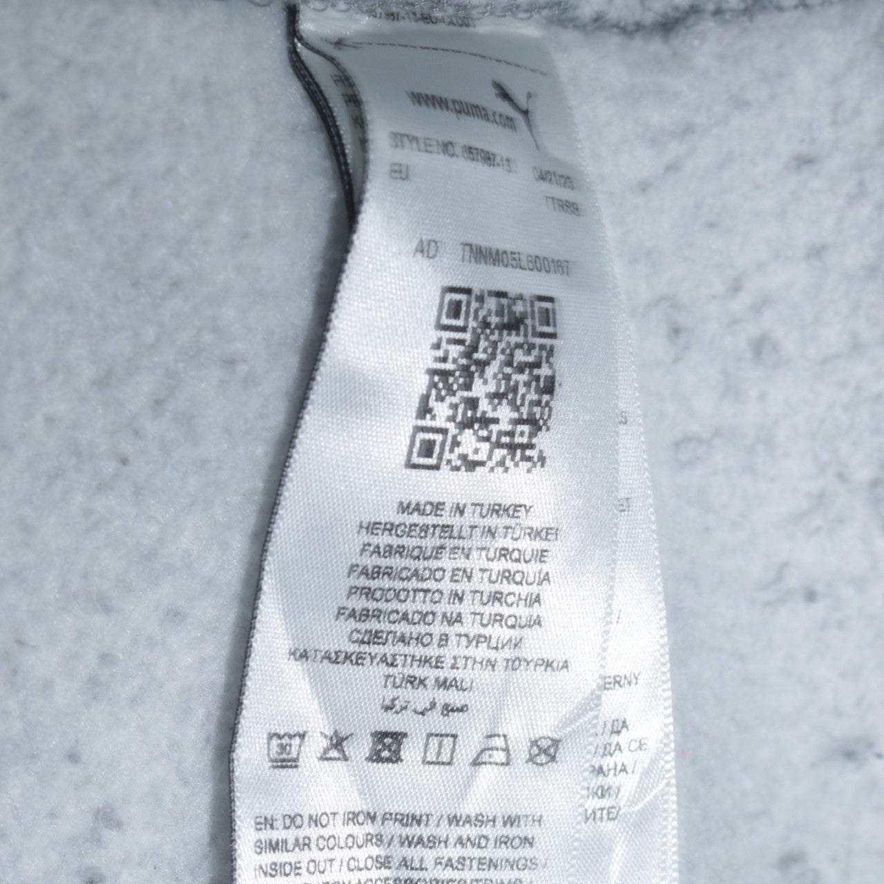 Puma Men’s Grey Full Zip Hoodie Size L Sports Fleece Jacket
