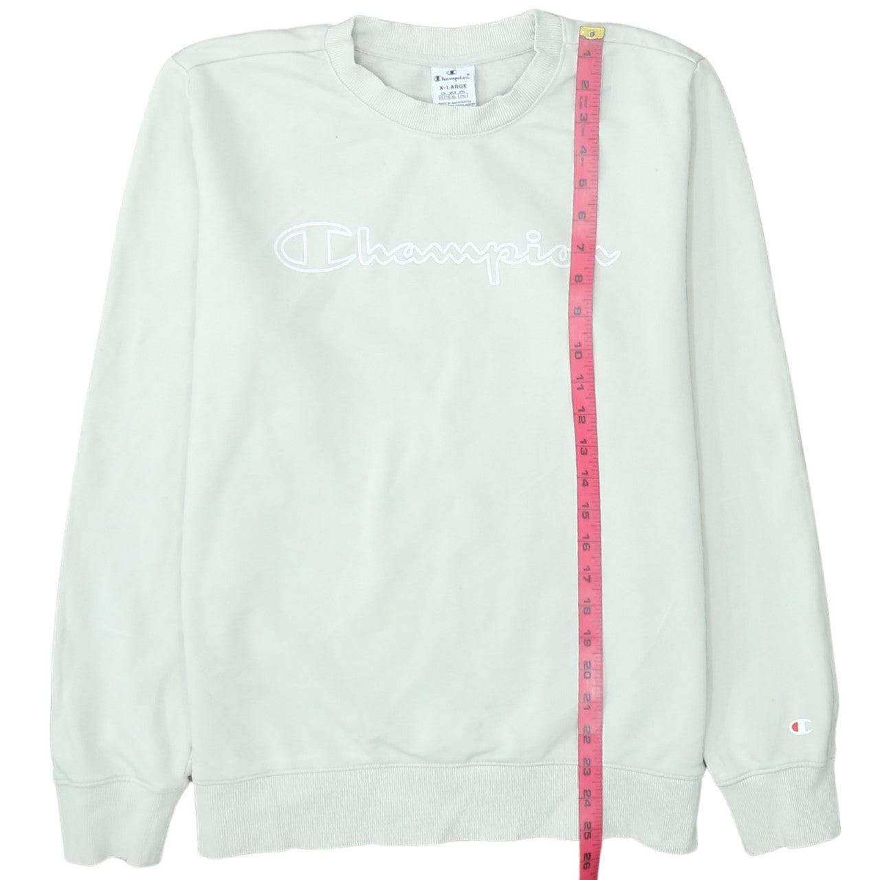 Champion Men's White XL Pullover Sweatshirt Embroidered Logo