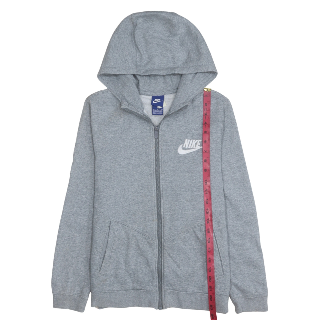 Nike Boys Grey Full Zip Hoodie XL 13-15 Years Fleece Sweatshirt
