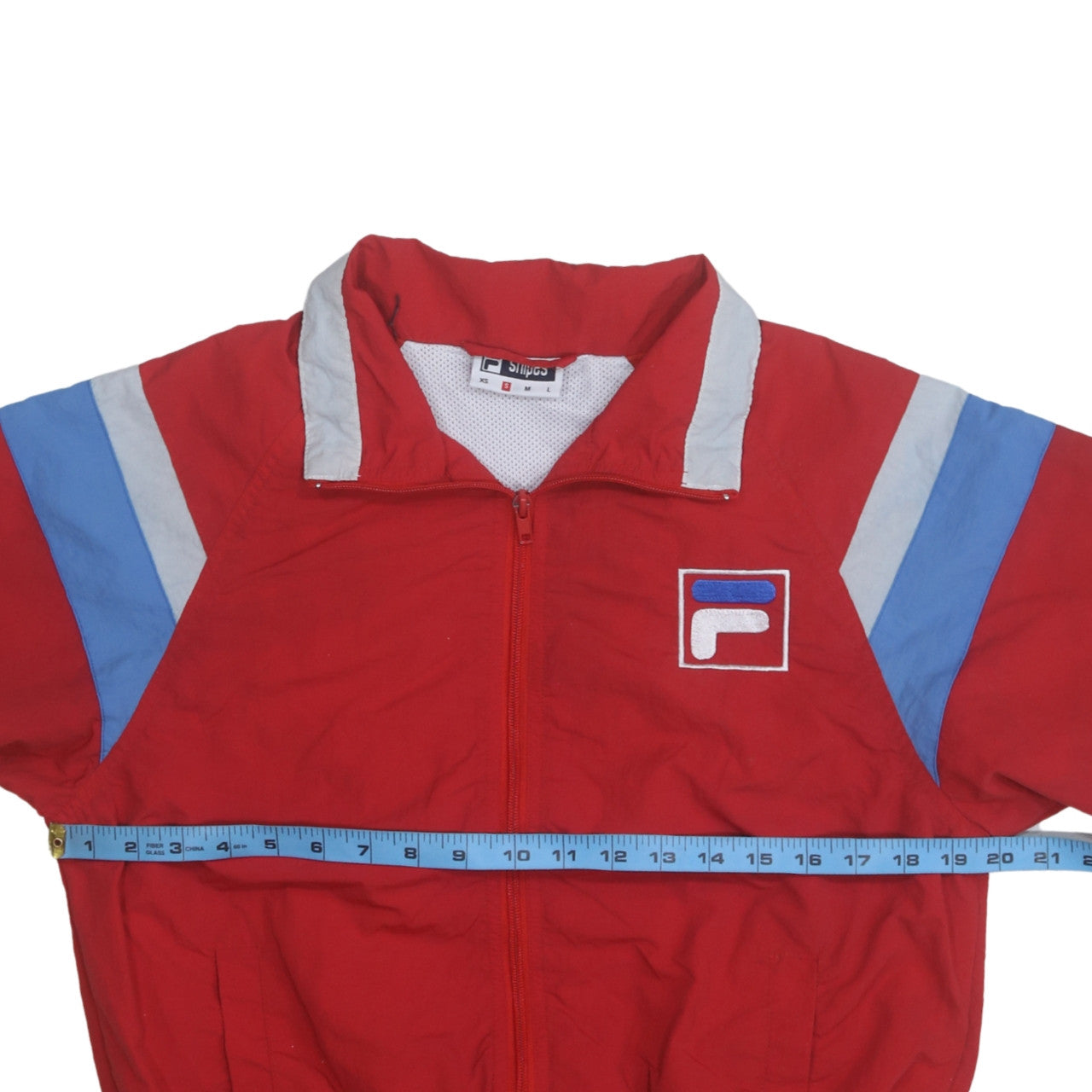 Fila Mens Red Bomber Jacket Size S Retro Sports Full Zip