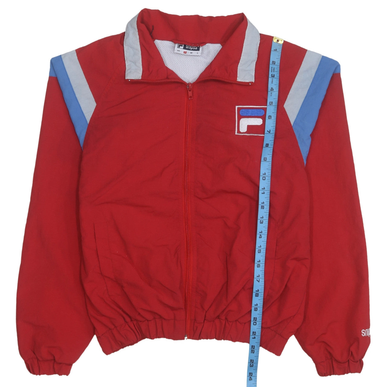 Fila Mens Red Bomber Jacket Size S Retro Sports Full Zip