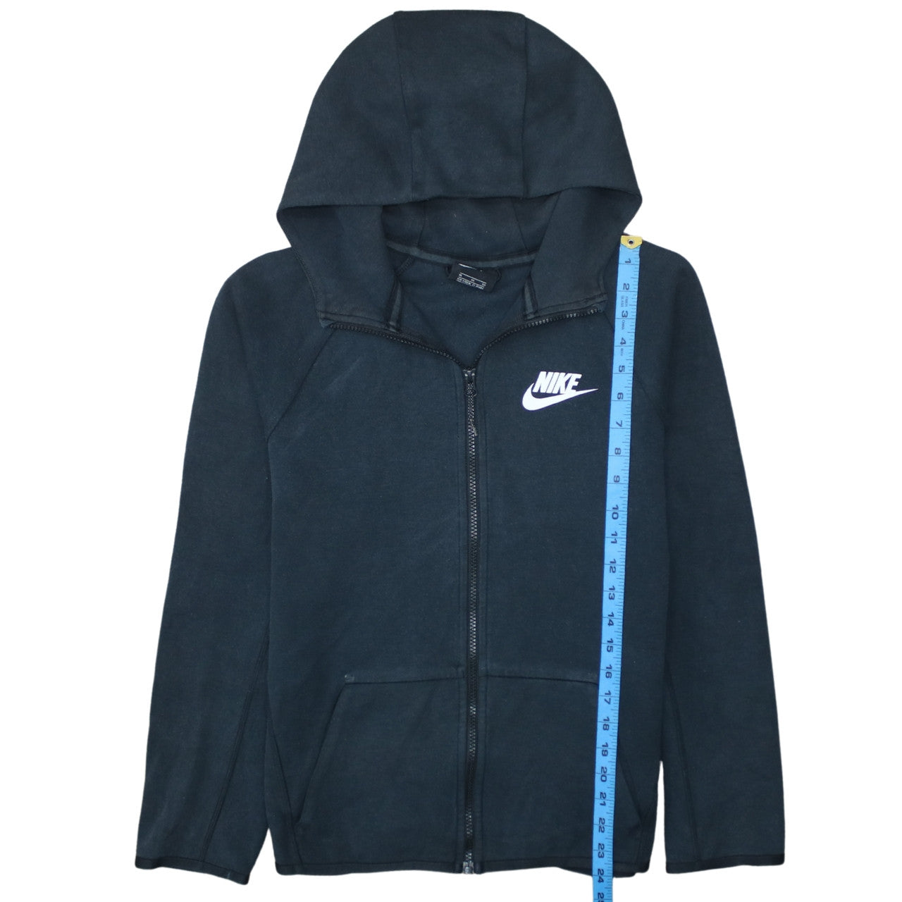 Nike Boys Black Full Zip Hoodie XL 13-15 Years Fleece Lined Sportswear