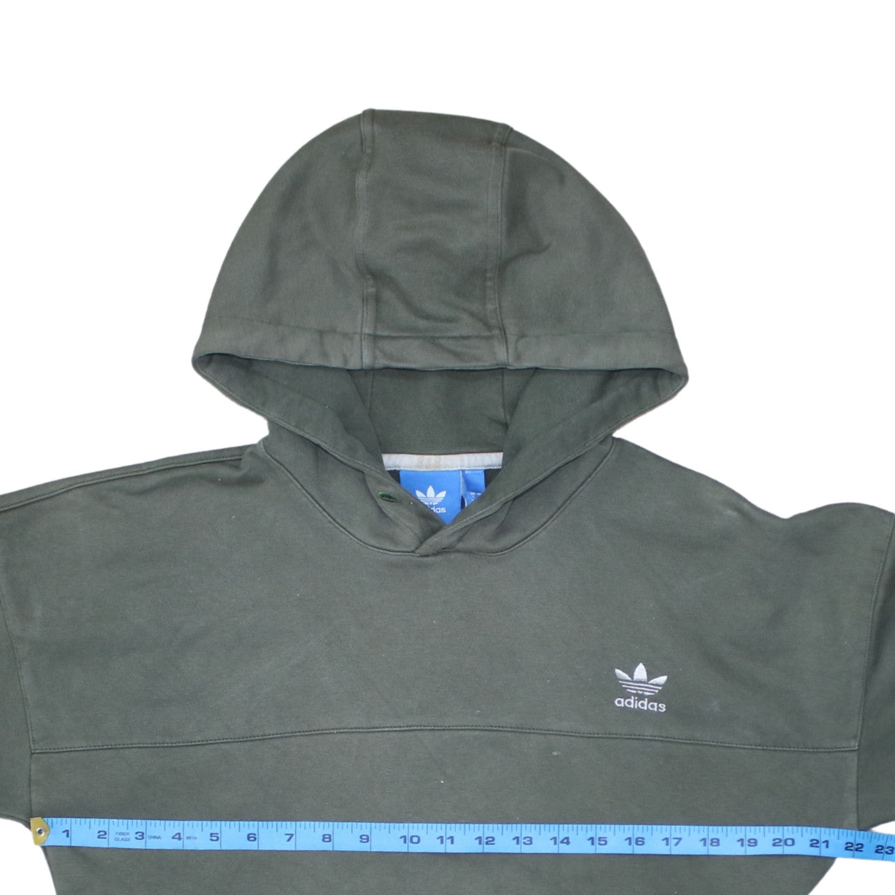 Adidas Men's Green Pullover Hoodie Size S Fleece Logo Sweatshirt