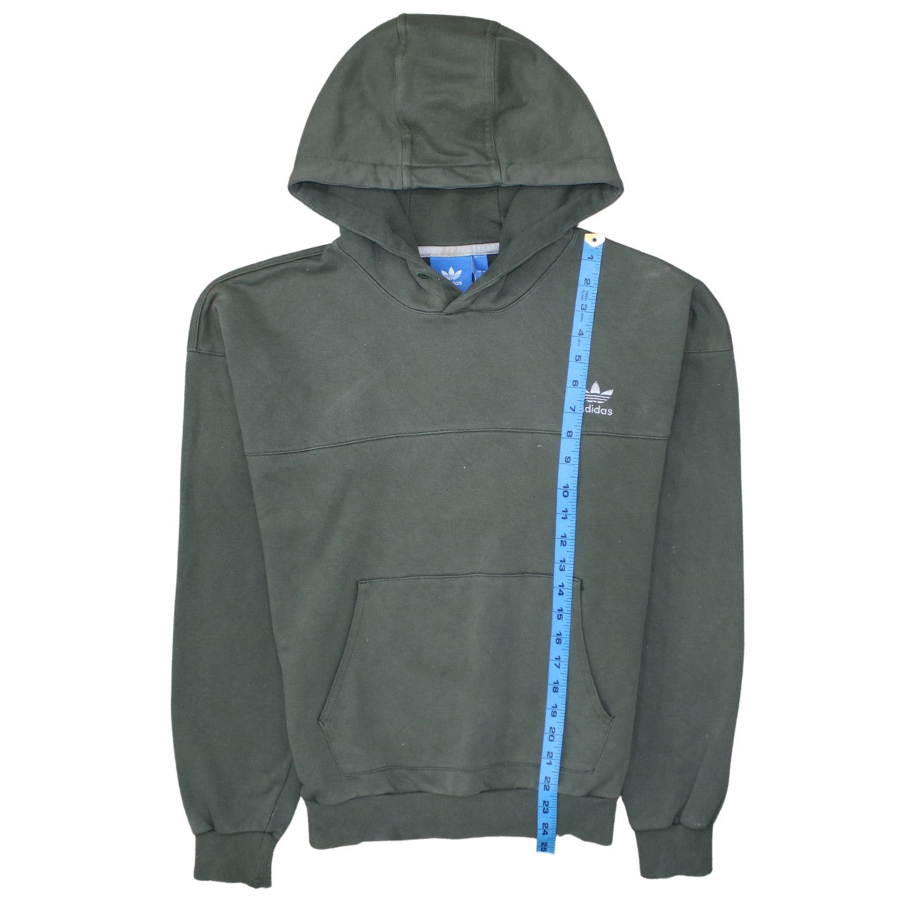 Adidas Men's Green Pullover Hoodie Size S Fleece Logo Sweatshirt