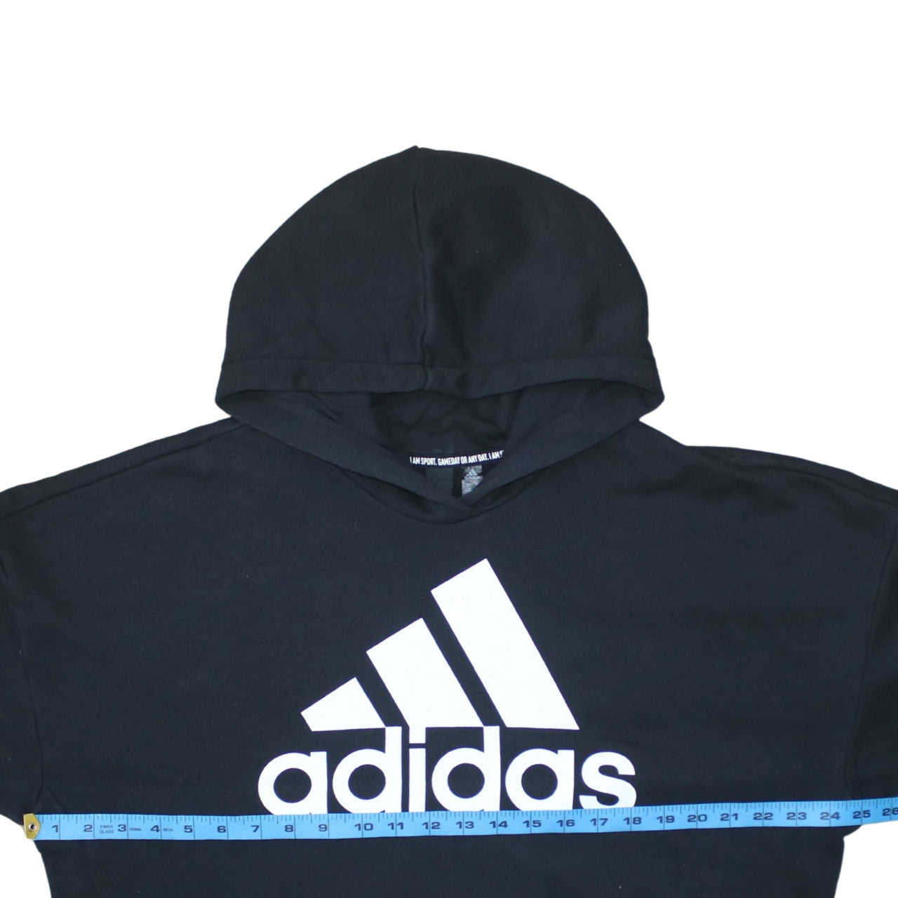 adidas Womens Black XL Pullover Hoodie 100% Cotton Logo Hooded Sweatshirt