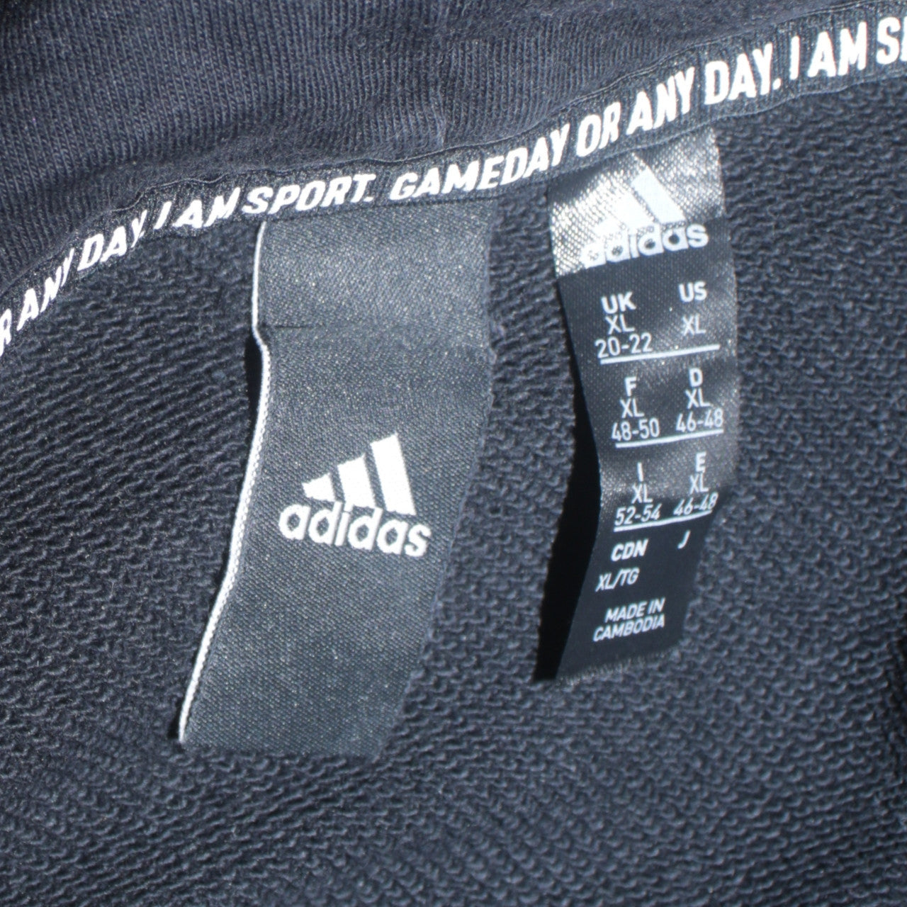 adidas Womens Black XL Pullover Hoodie 100% Cotton Logo Hooded Sweatshirt