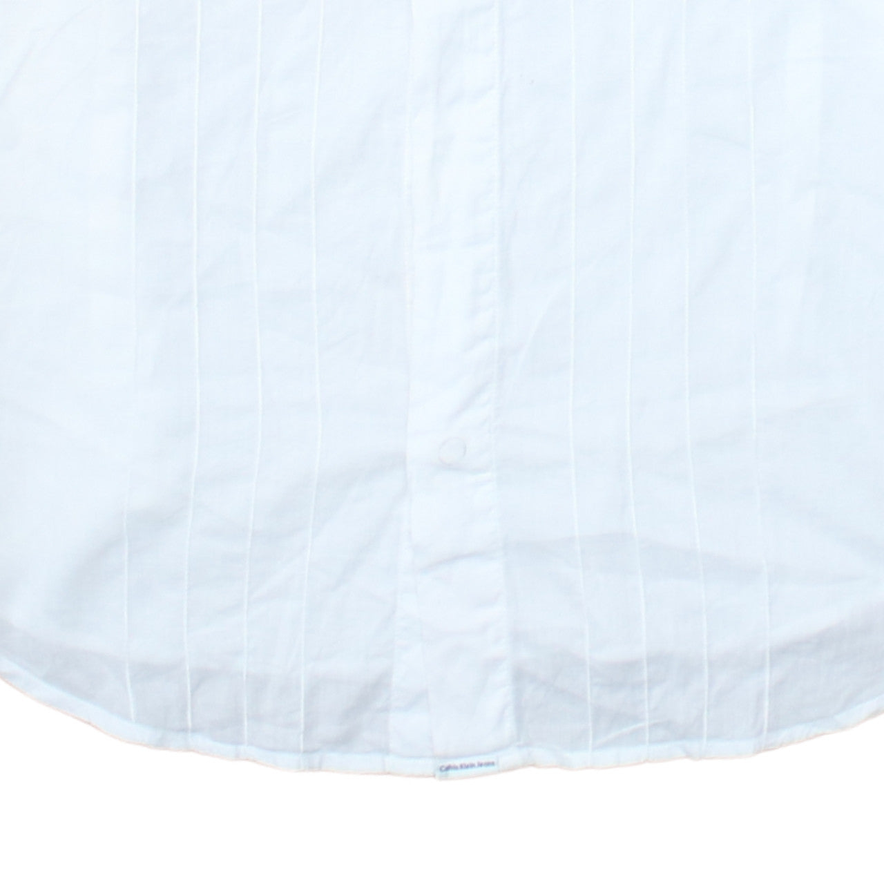 Calvin Klein Jeans Men's White Cotton Long Sleeve Button-Up Shirt L