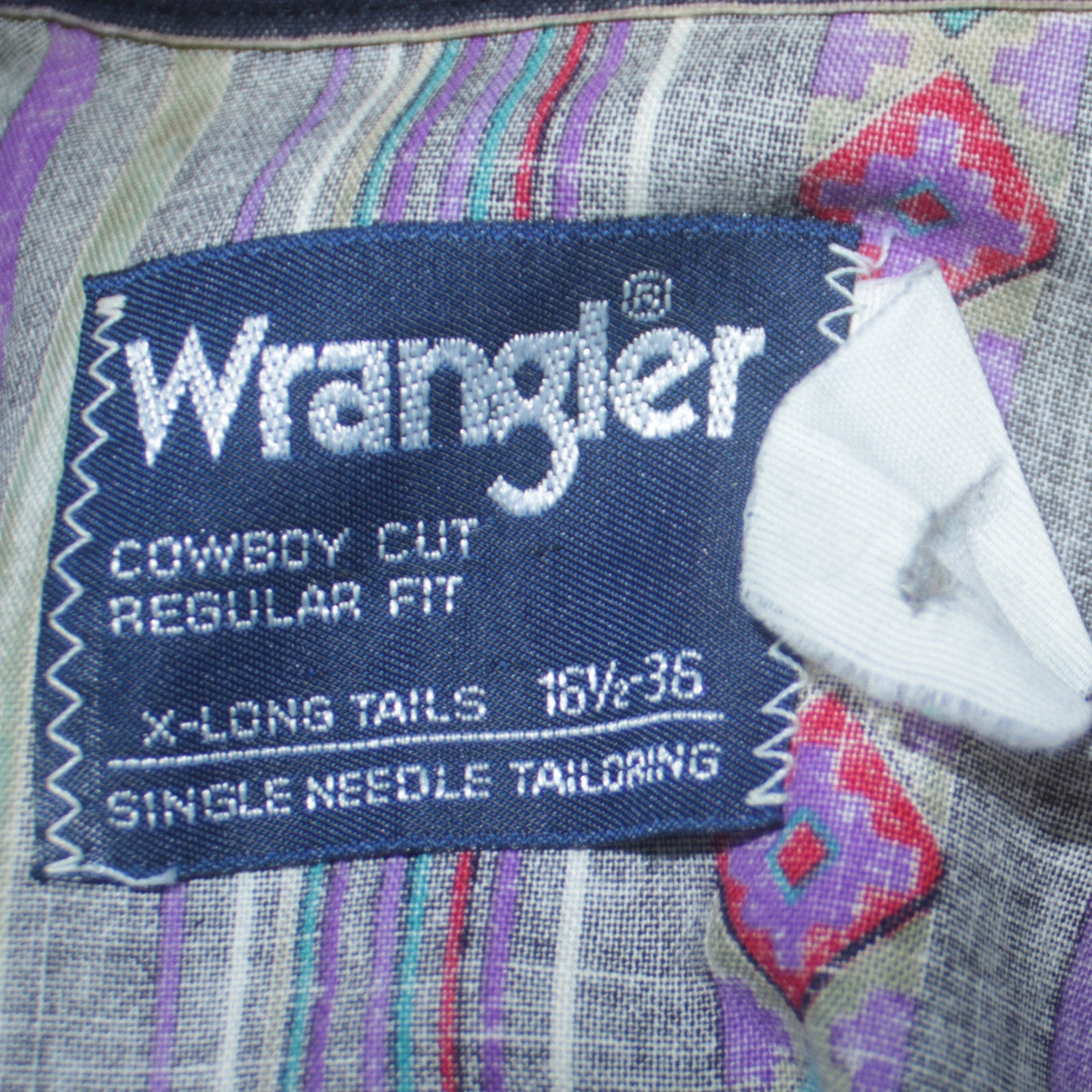 Wrangler Men's Purple Striped Western Button-Up Shirt 16.5” Regular Fit