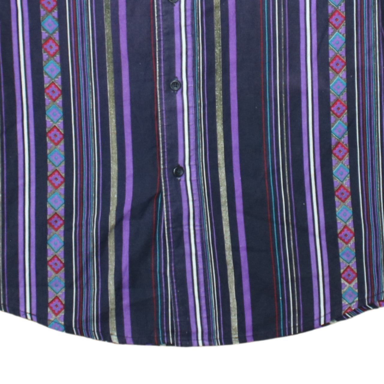 Wrangler Men's Purple Striped Western Button-Up Shirt 16.5” Regular Fit