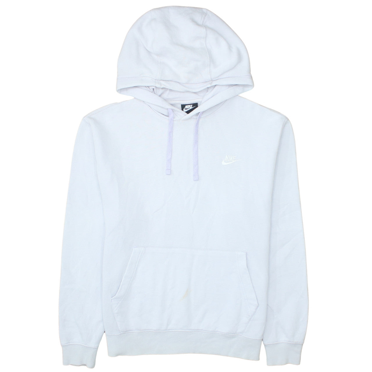 Nike Men's White Pullover Hoodie M Fleece Regular Fit