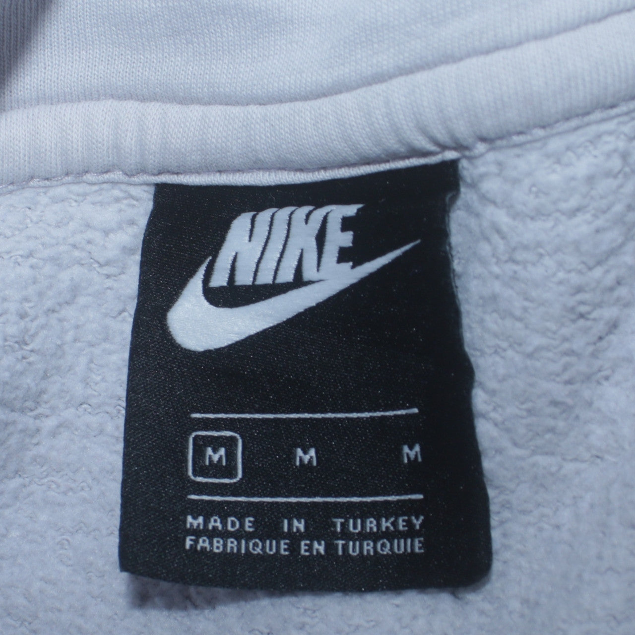 Nike Men's White Pullover Hoodie M Fleece Regular Fit