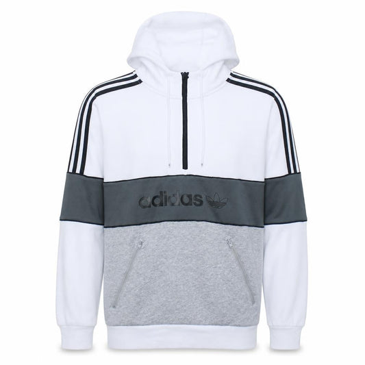 Adidas Men's White 1/2 Zip Hoodie Small Regular Fit Sportswear