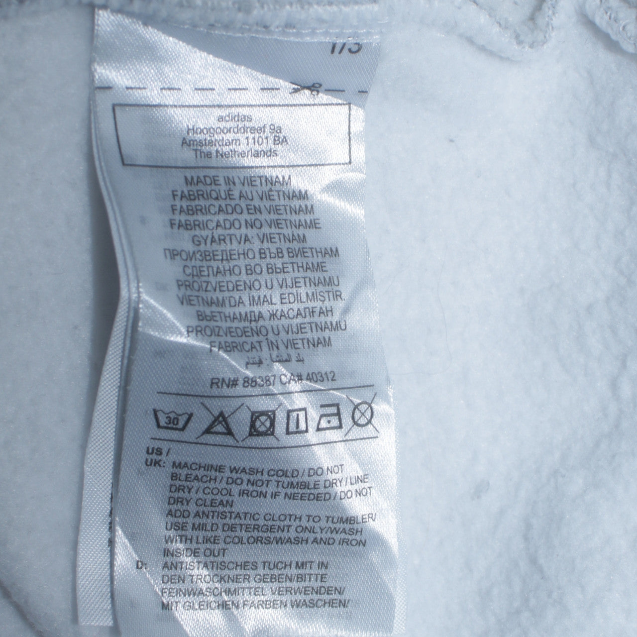 Adidas Men's White 1/2 Zip Hoodie Small Regular Fit Sportswear