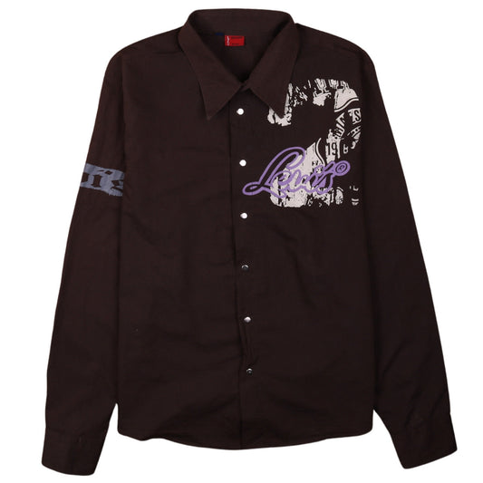 Levi's Men's Brown XL Graphic Long Sleeve Button-Up Shirt