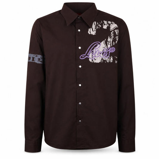 Levi's Men's Brown XL Graphic Long Sleeve Button-Up Shirt