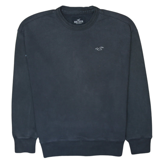 Hollister Men's Black Crew Neck Pullover Sweatshirt XS