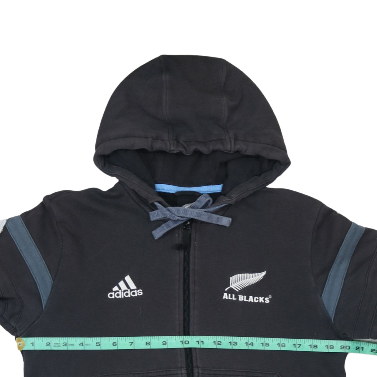 Adidas All Blacks Men's Black Full Zip Hoodie M Rugby Sportswear