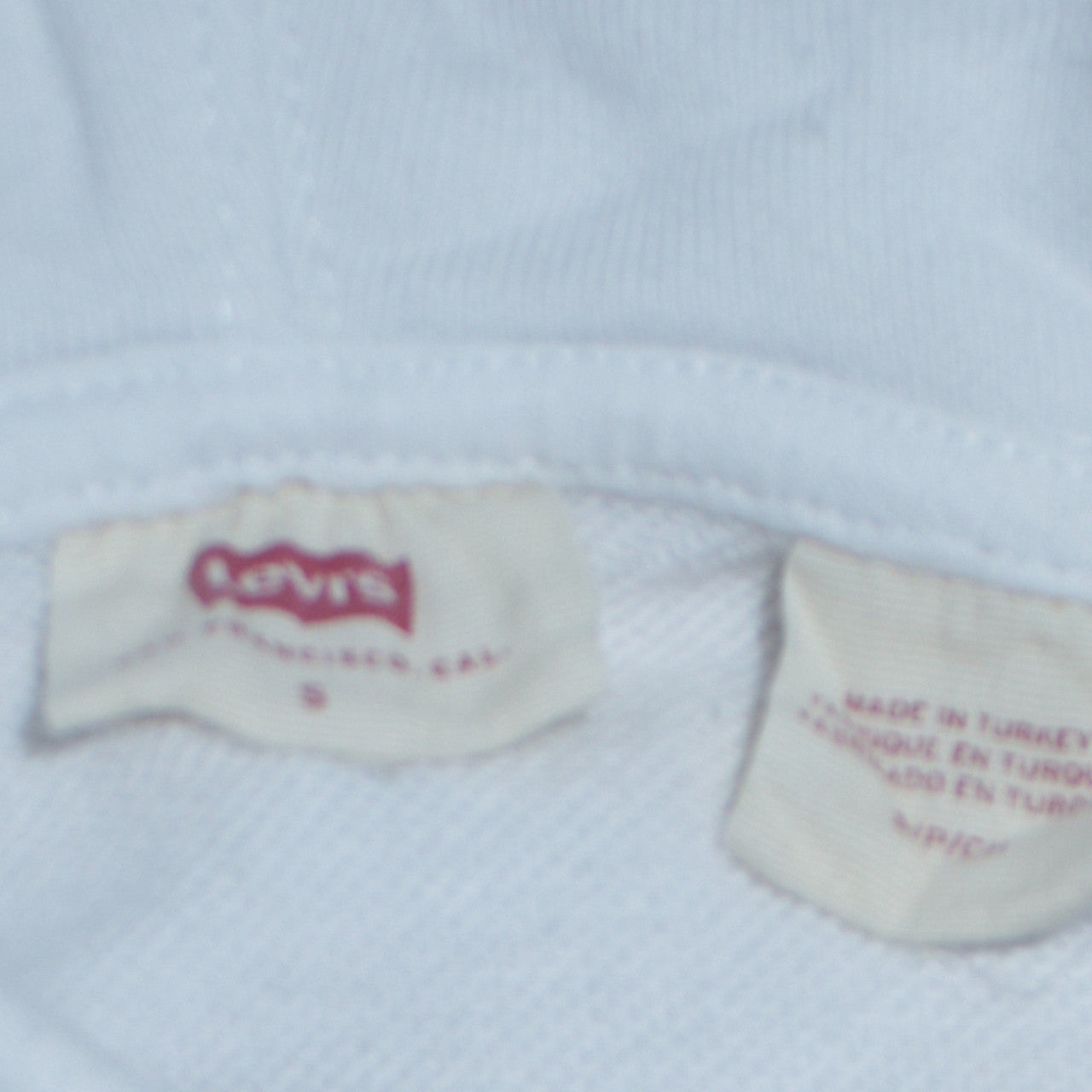 Levi's Men's White Pullover Hoodie Small Logo Graphic Fleece