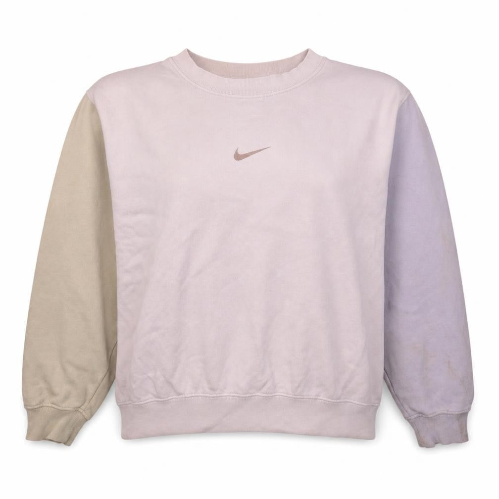 Nike Women’s Beige Colourblock Crew Neck Sweatshirt Size M