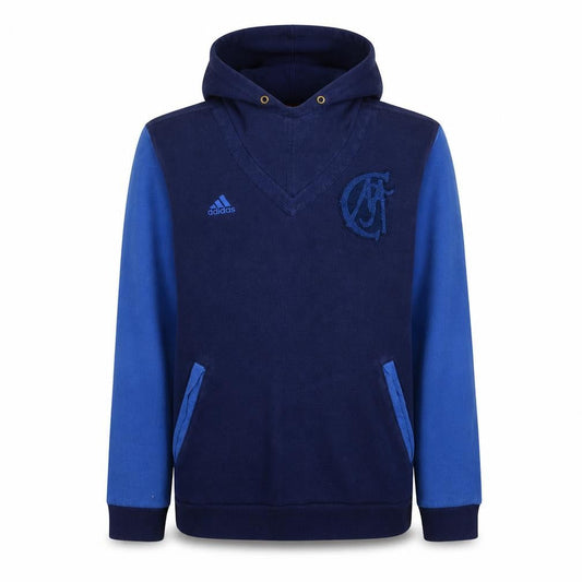 Adidas Men's Blue Pullover Hoodie Medium Embroidered Logo