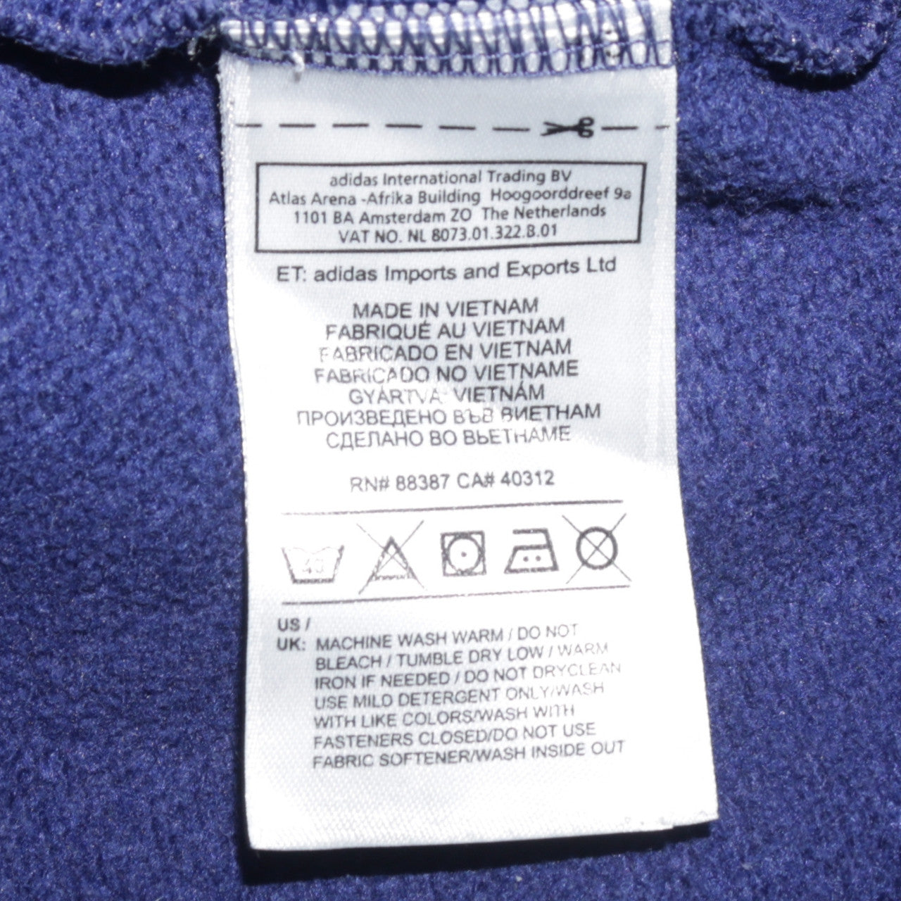Adidas Men's Blue Pullover Hoodie Medium Embroidered Logo