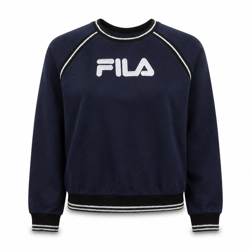 Fila Womens Navy Blue Crew Neck Pullover Sweatshirt Size M