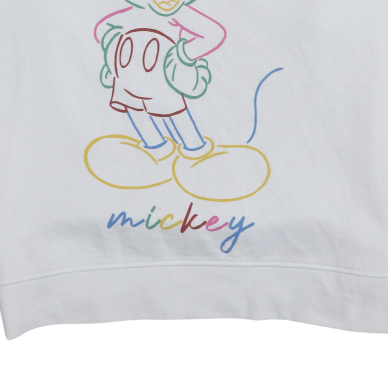 Disney Women White Mickey Mouse Crew Neck Sweatshirt Size S 10/12