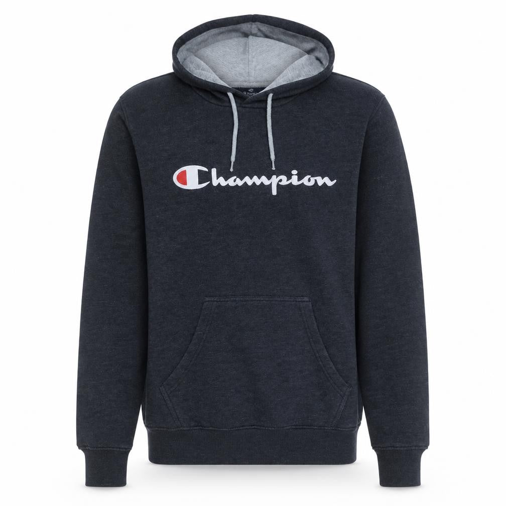 Champion Men's Black Small Pullover Hoodie Logo Fleece Sweatshirt