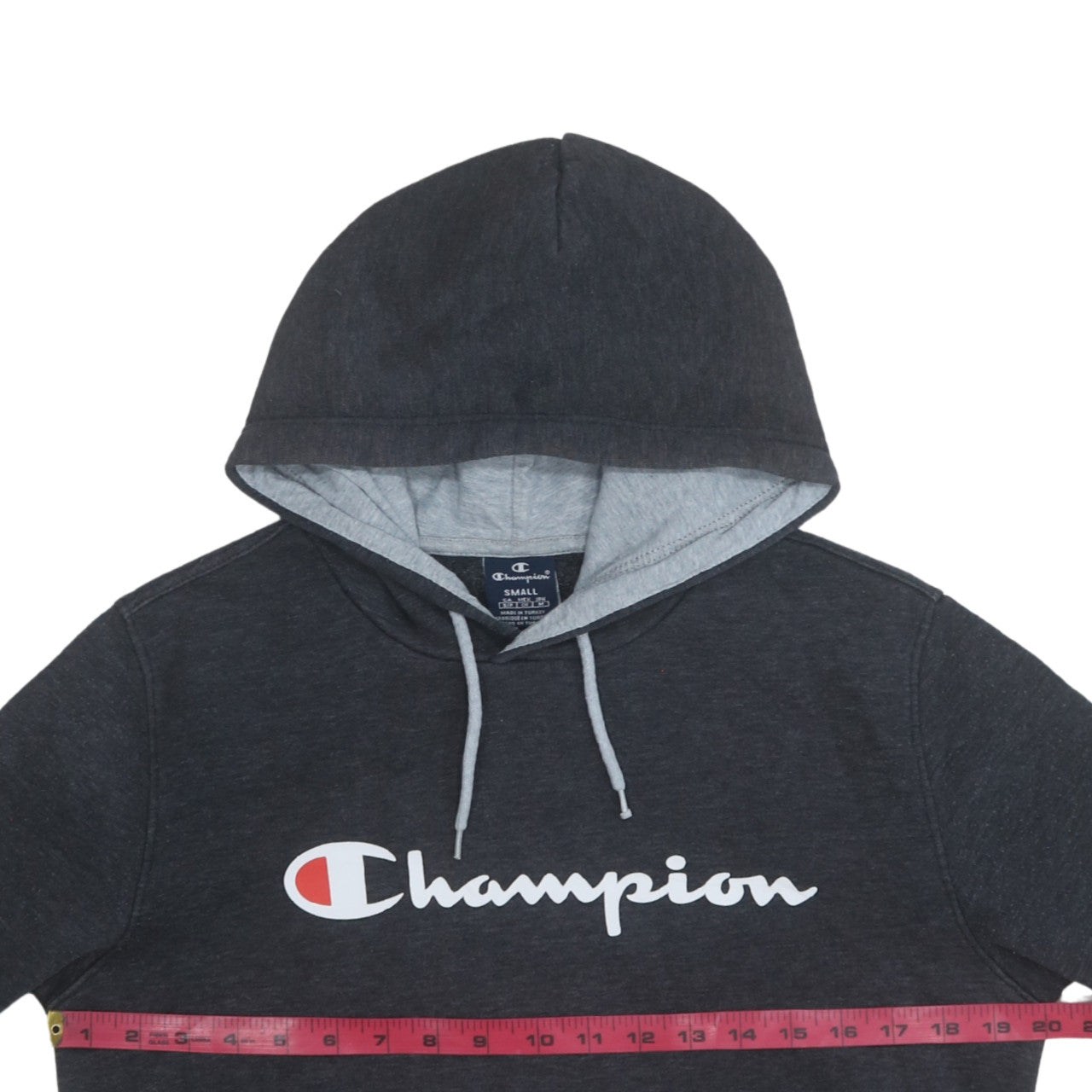 Champion Men's Black Small Pullover Hoodie Logo Fleece Sweatshirt