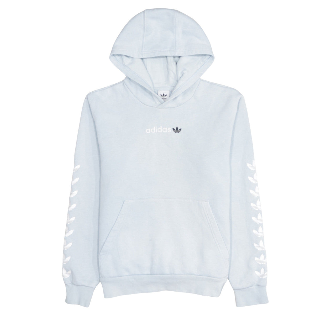 adidas Girls Blue Pullover Hoodie 13-14 Years Logo Hooded Sweatshirt
