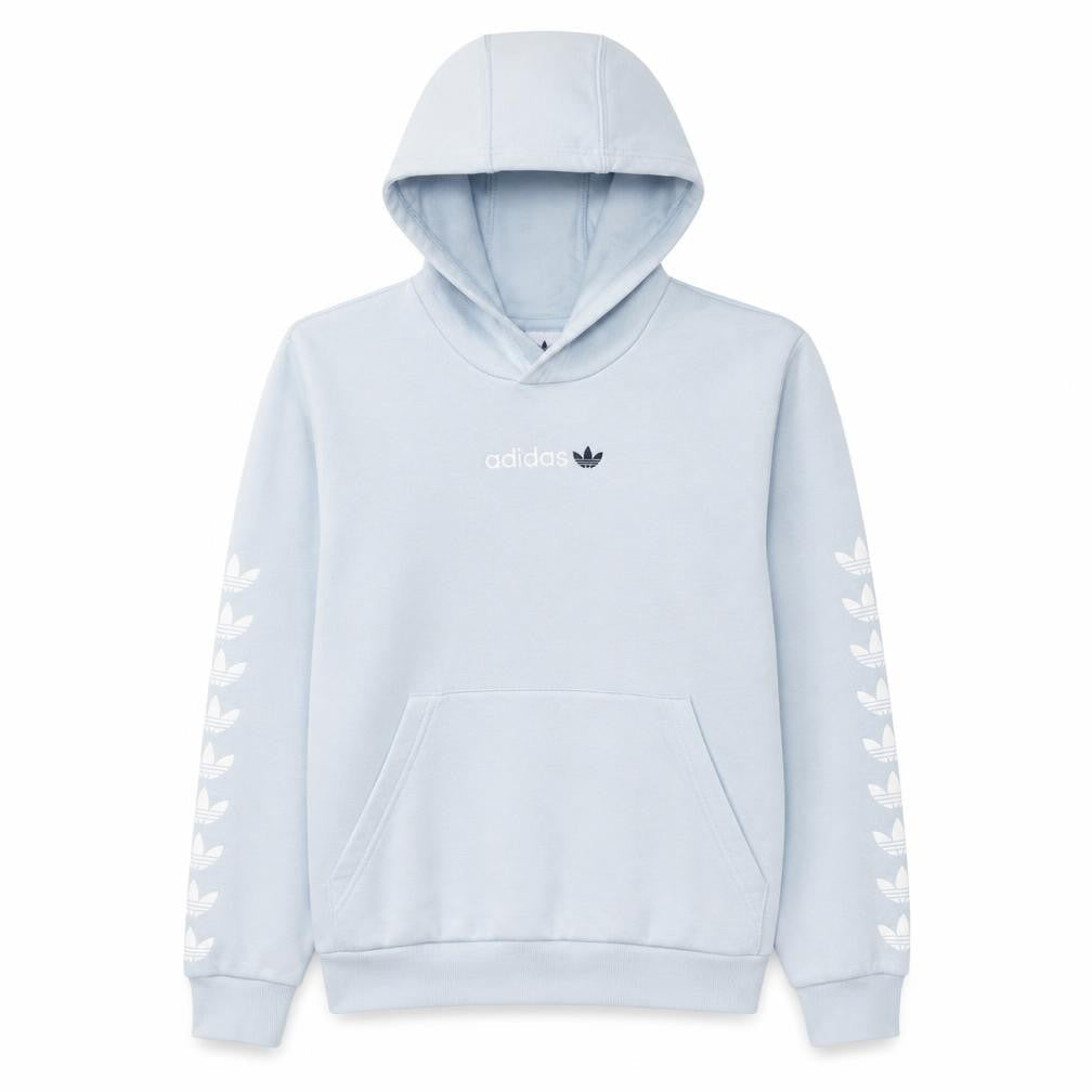 adidas Girls Blue Pullover Hoodie 13-14 Years Logo Hooded Sweatshirt