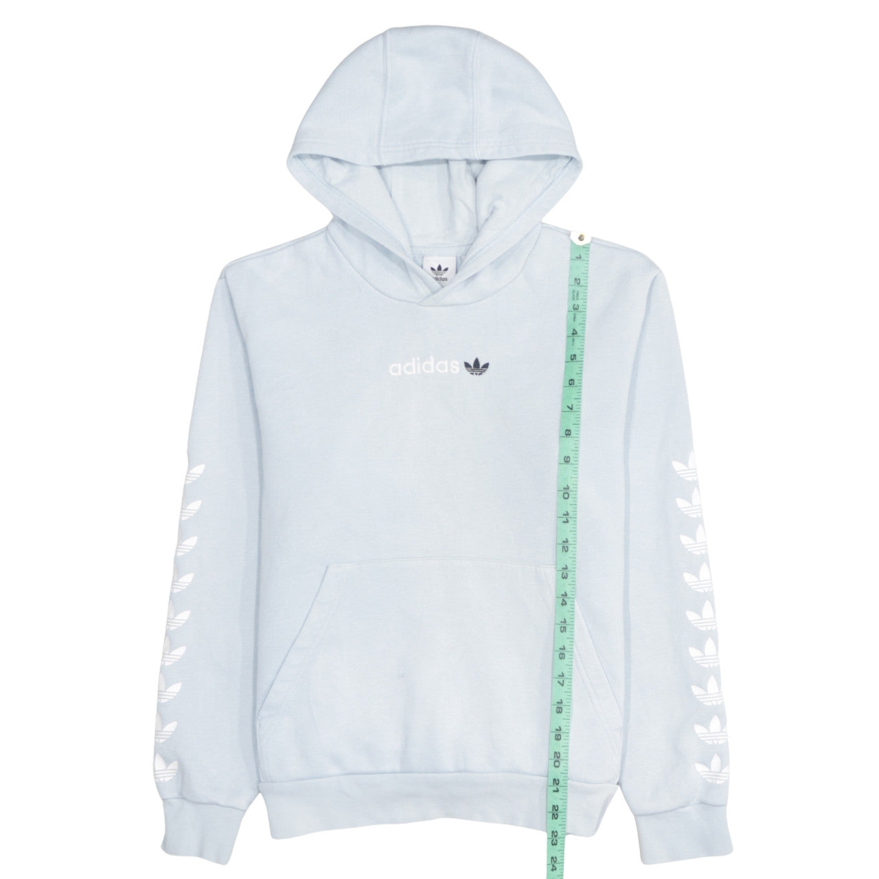 adidas Girls Blue Pullover Hoodie 13-14 Years Logo Hooded Sweatshirt