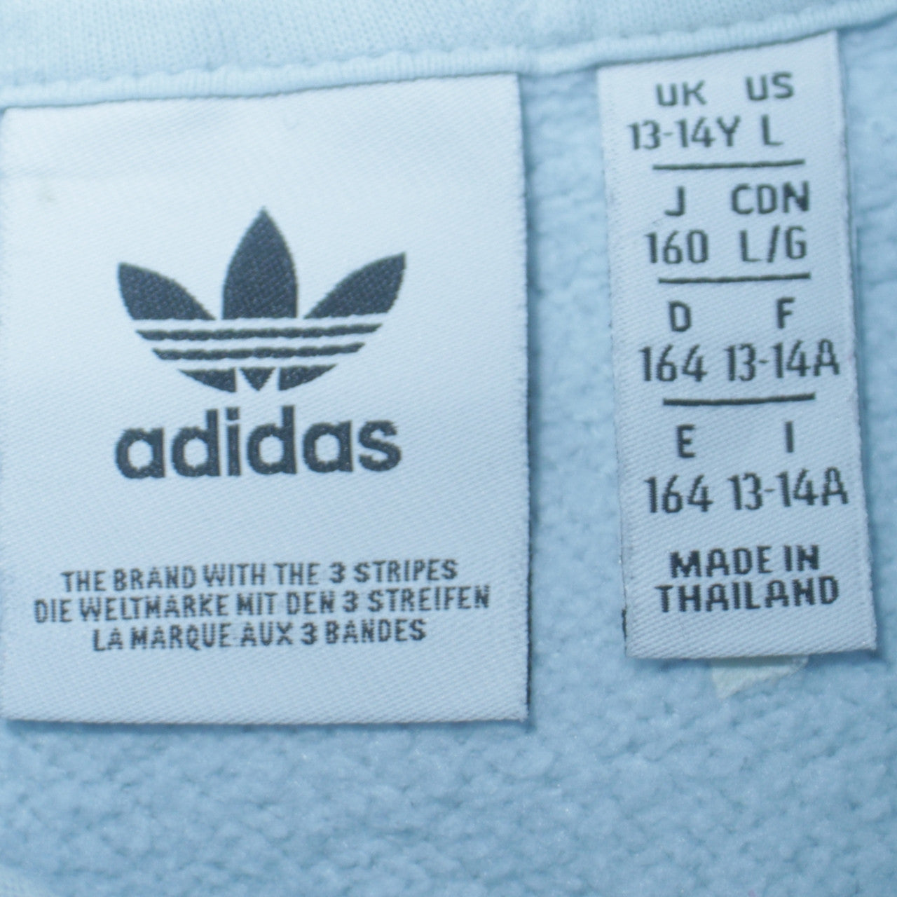 adidas Girls Blue Pullover Hoodie 13-14 Years Logo Hooded Sweatshirt