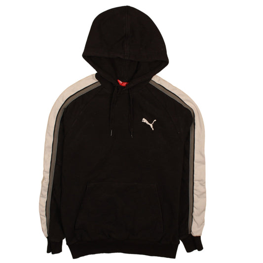Puma Men's Black Small Pullover Hoodie with Logo Sports Style