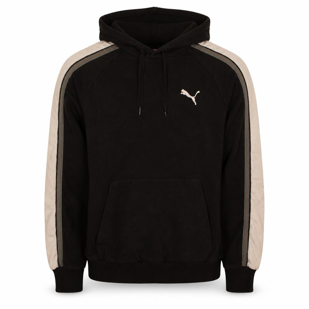 Puma Men's Black Small Pullover Hoodie with Logo Sports Style