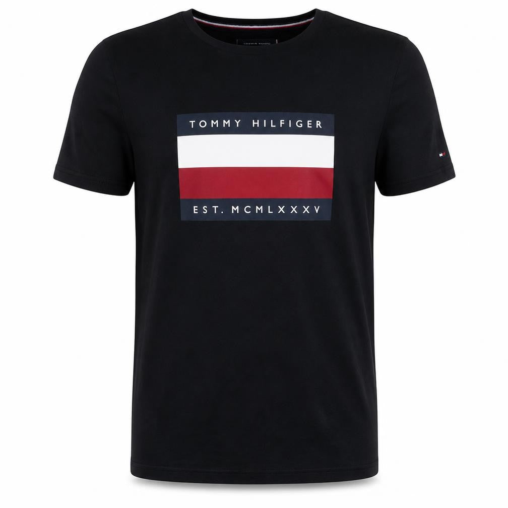 Tommy Hilfiger Men's Black Organic Cotton Logo T-Shirt M