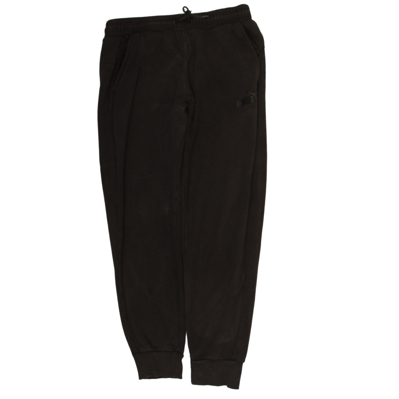 Puma Men's Black Jogger Trousers L Fleece Elastic Waist