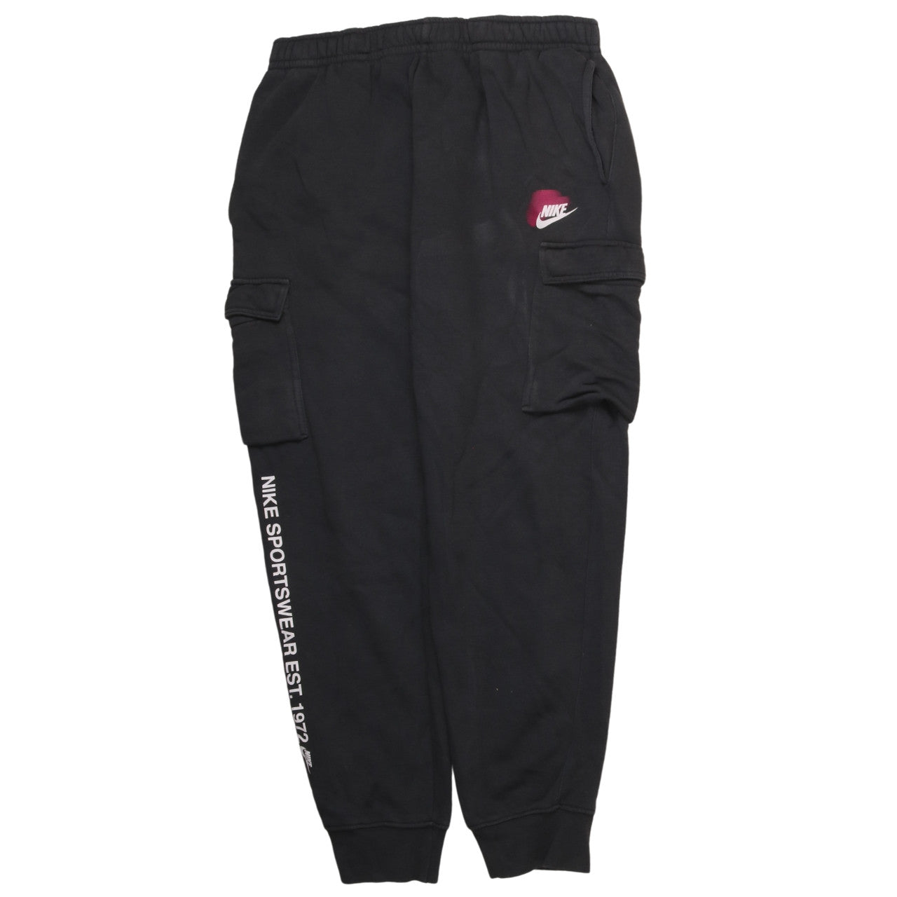 Nike Men's Black Cargo Jogger Trousers L Sportswear Fleece