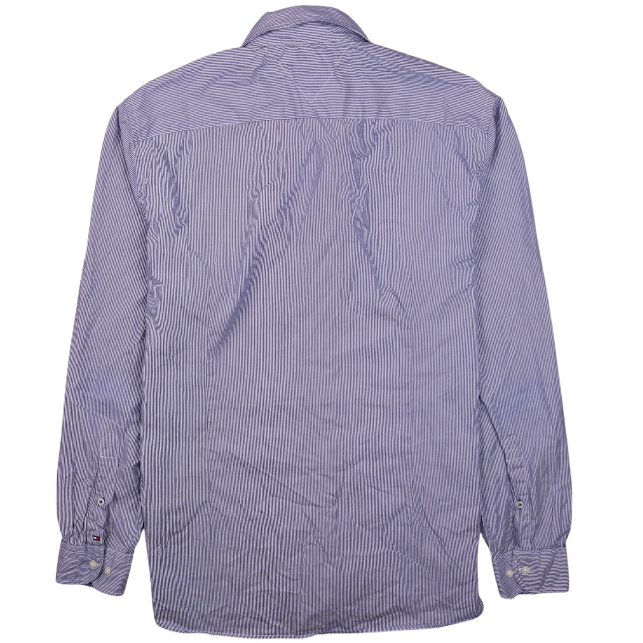 Tommy Hilfiger Men's Blue Striped Classic Fit Long Sleeve Shirt M