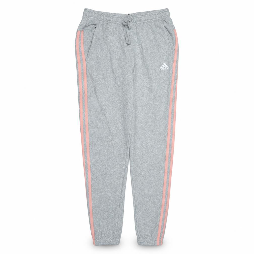 Adidas Girls Grey Jogger Trousers 14-15 Years Cotton Blend Side Stripe