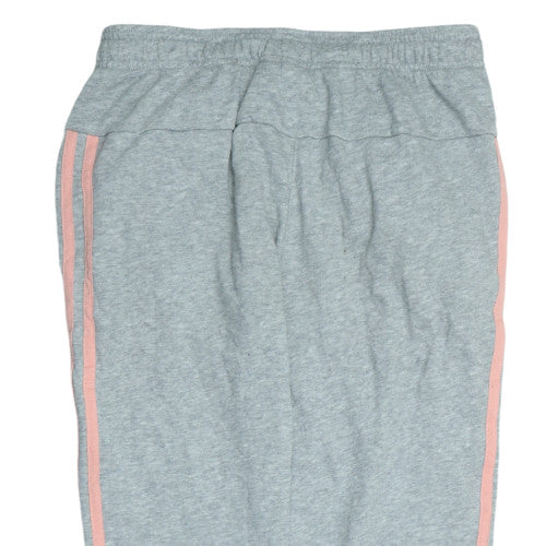 Adidas Girls Grey Jogger Trousers 14-15 Years Cotton Blend Side Stripe