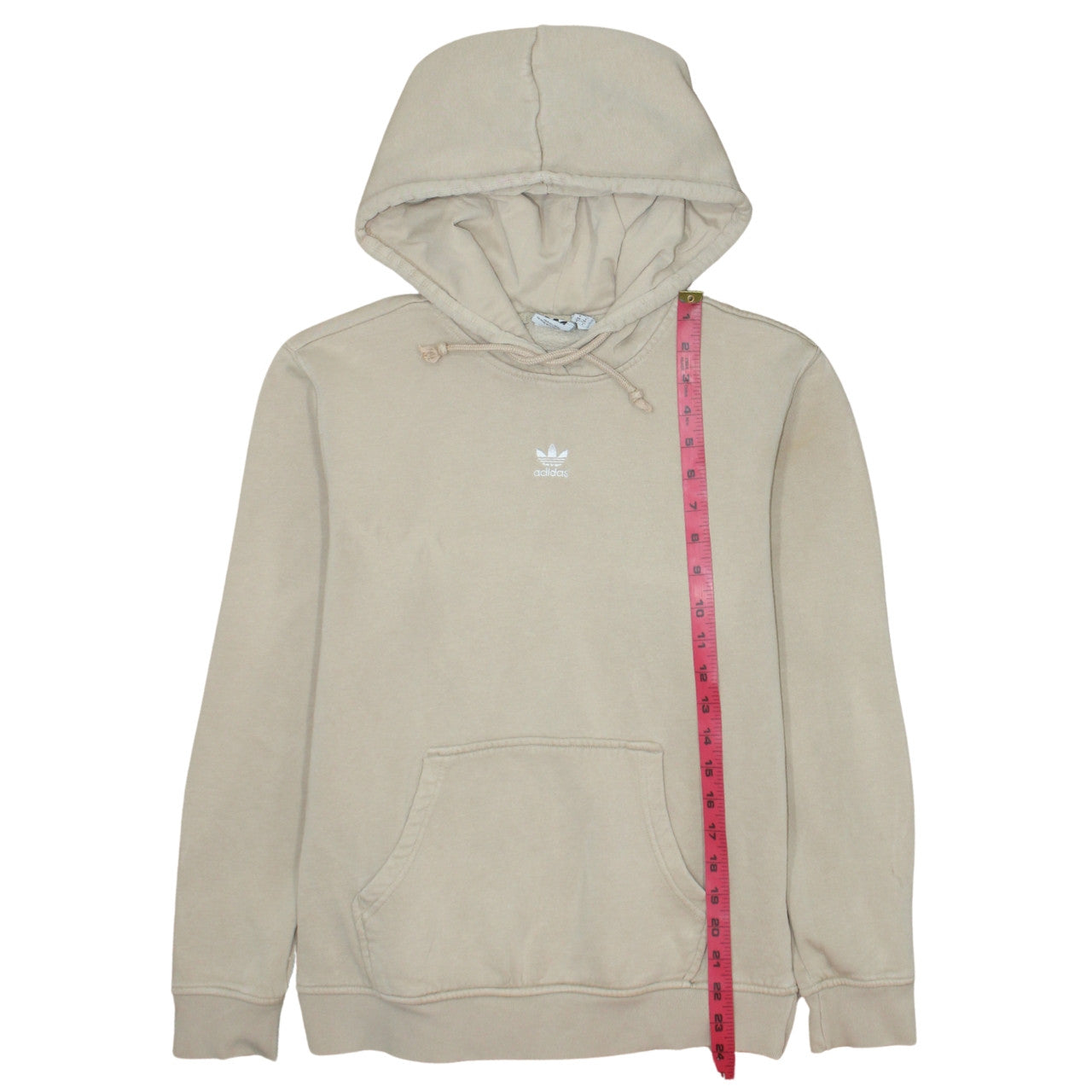 Adidas Women Beige Pullover Hoodie Size 10 Classic Fit